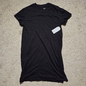 Time & Tru T‎ Shirt Dress Womens M Black White Striped Basic Shift Minimal New